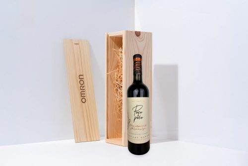 Wijnkist met gravering voor 1 fles met Poco a Poco Tempranillo/Syrah
